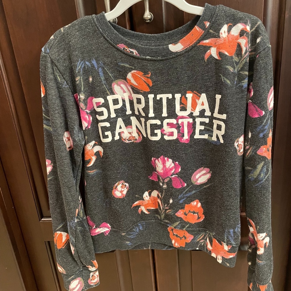 Spiritual Gangster Tulip Floral Sweatshirt-sz 10